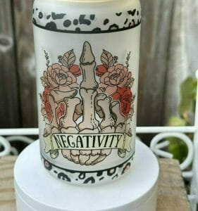 F*uck Negativity Frosted Glass Cup