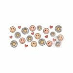 Boho Flowers and Smiles Sublimation Libbey 16OZ Wrap