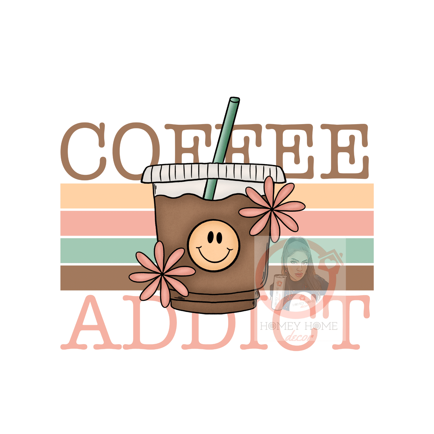 coffee addict Coffee Addict 01 Heat Transfer Print - Image 1