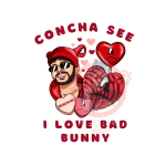 Concha See I Love Bad Bunny Hear Transfer Print