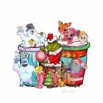 The Grinch and Friends Coffee Latte Heat Transfer Vinyl Print