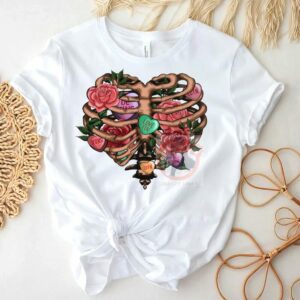 heart of bones with roses