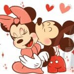 Mickey Kissing Vday 16oz Libbey Wrap Print