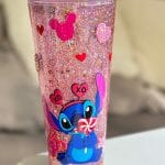 Stitch Vday Snow Globe Tumbler
