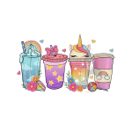 Unicorn Coffee Latte Sublimation Libbey Wrap 16Oz