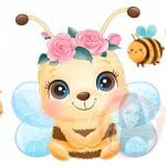 Cute Bee Libbey Vinyl Wrap 16oz