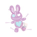 Goth Valentines Bunny Heat Transfer Print