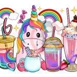 Unicorn Latte02  Sublimation Libbey Wrap 16oz