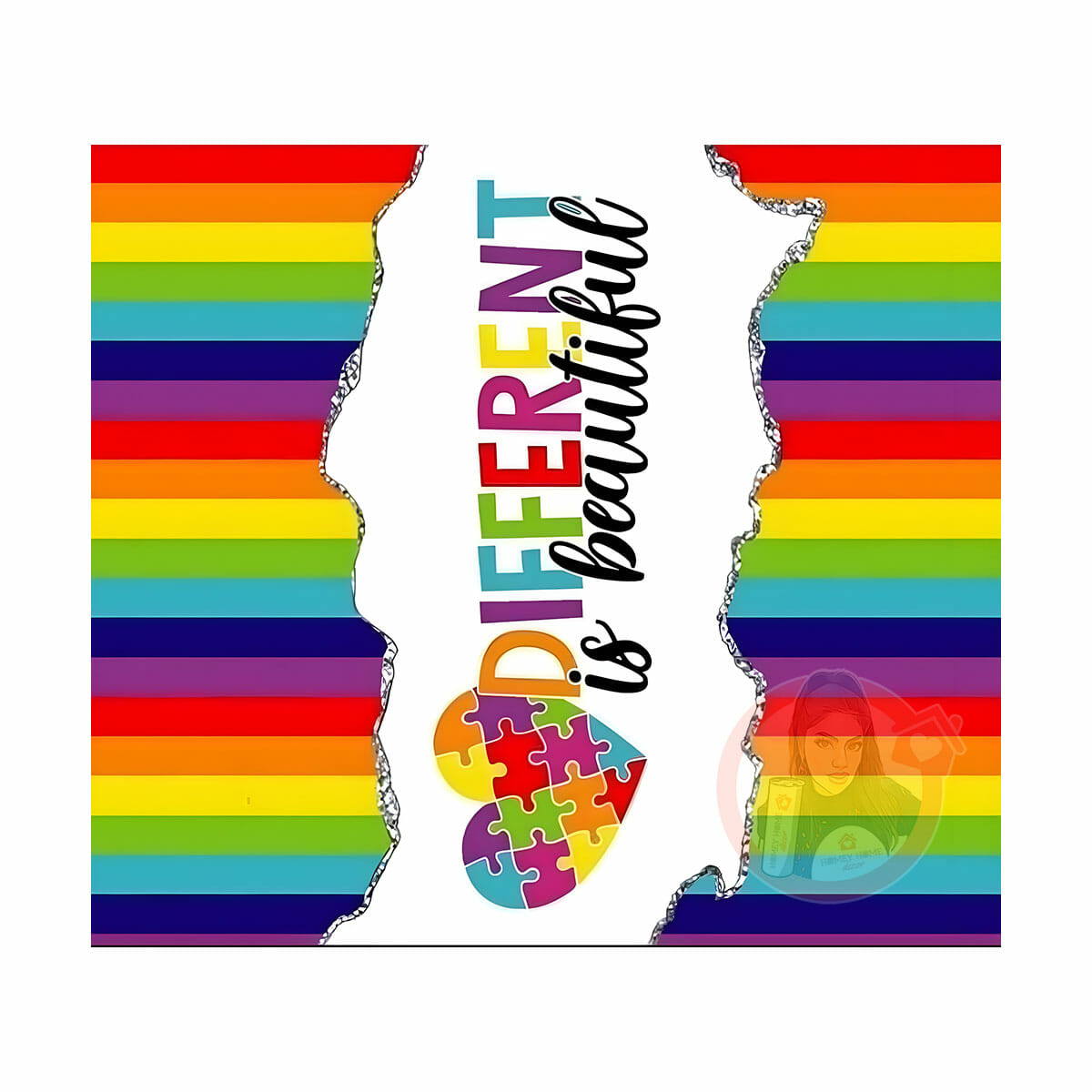 Autism 03 tumbler wrap web Autism 03 Tumbler Sublimation Wrap 20oz - Image 1