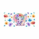 Cute Colorful Baby Elephant 02 Libbey Wrap UVDTF