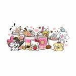 Kawaii Pink Kitty Cafecito Heat Transfer Vinyl Print