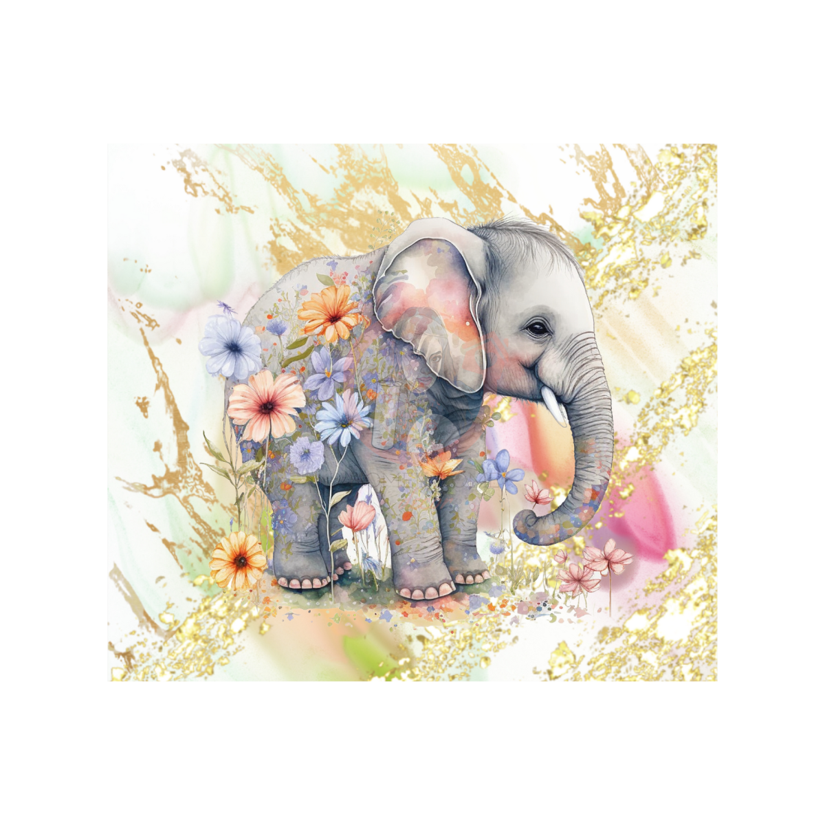 Untitled design - 2023-03-19T184227.170 Elephant 02 Tumbler Sublimation Wrap 20oz - Image 1