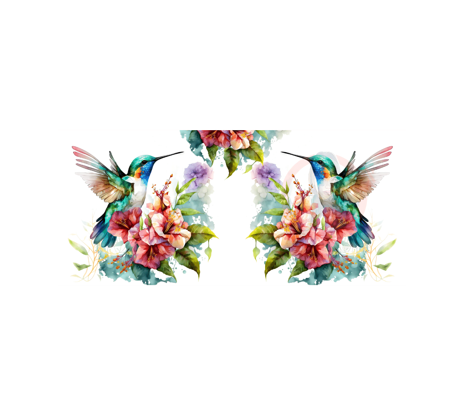 Untitled design - 2023-03-23T211602.988 Hummingbird Sublimation Mug Wrap - Image 1