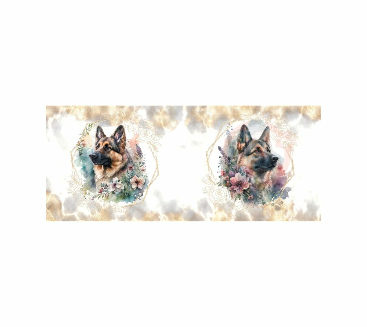 Untitled design - 2023-03-23T215800.285 German Shepherd Sublimation Mug Wrap - Image 1
