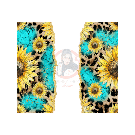 Untitled design - 2023-04-11T205340.167 Sunflower With Animal Print Sublimation Wrap 20oz - Image 1