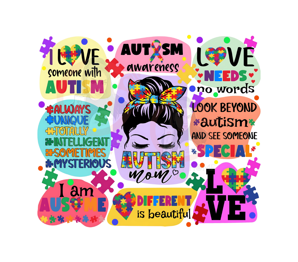 Untitled design - 2023-04-23T024727.754 Autism Awareness Sublimation Wrap 20oz - Image 1