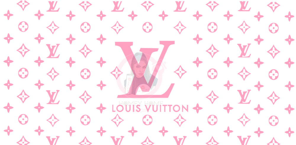 LV White and Pink PNG Tumbler Wrap
