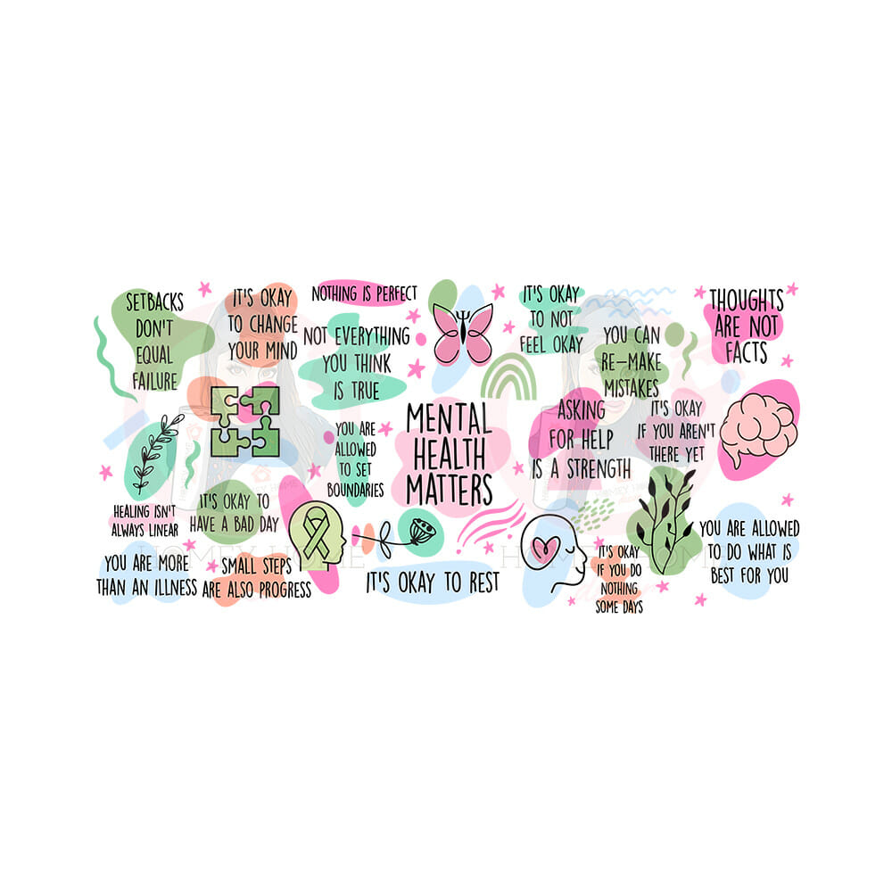 mental health matters libbey sub wrap Mental Health Matters Sublimation Libbey Wrap 16oz - Image 1