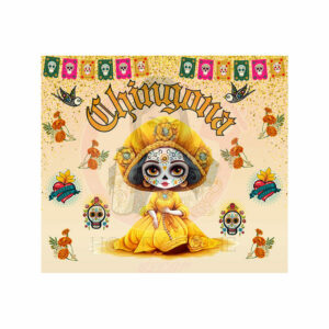 Chingona Catrina Yellow 02 sublimation tumbler wrap