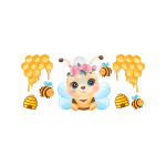 Cute Bee libbey Wrap 16 oz UVDTF