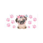 Cute Pug libbey Wrap 16 oz UVDTF