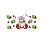Cute Ladybug libbey Wrap 16 oz UVDTF