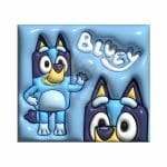 Puffy Blue Sublimation Tumbler Wrap 20oz