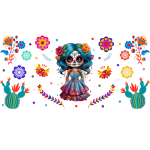 Dia De Muertos 08 Libbey Sublimation Wrap 16oz