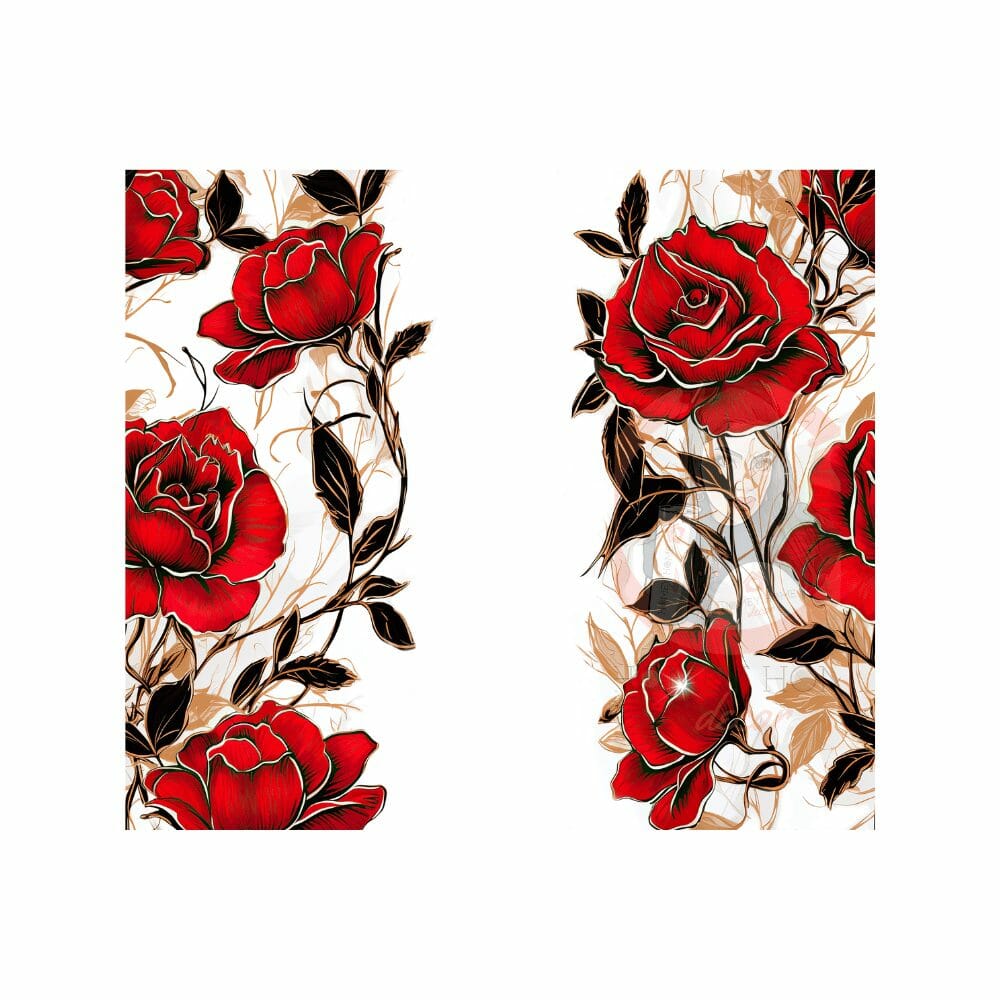 Untitled design - 2023-08-11T194445.249 Red Roses Sublimation Tumbler Wrap 20oz - Image 1