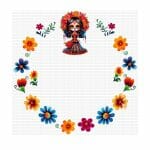 Floral Catrina 01 UV Lid Decal