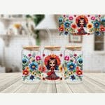 Floral Catrina Cup with UVDTF