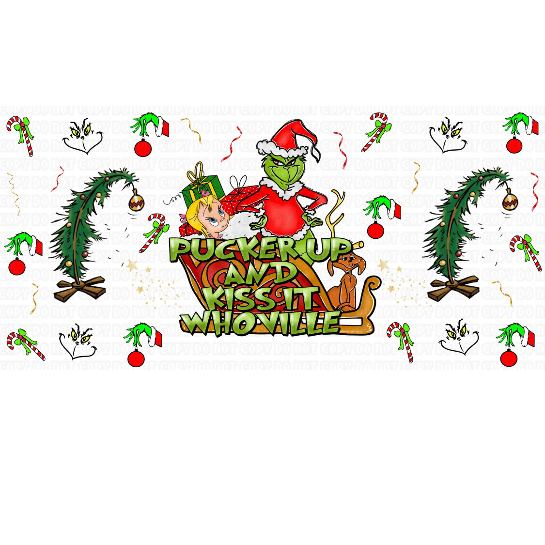 Untitled design - 2023-09-29T102917.542 Green Xmas Cartoon Libbey Wrap UVDTF - Image 1