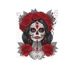 Red Catrina 001 UVDTF Decal