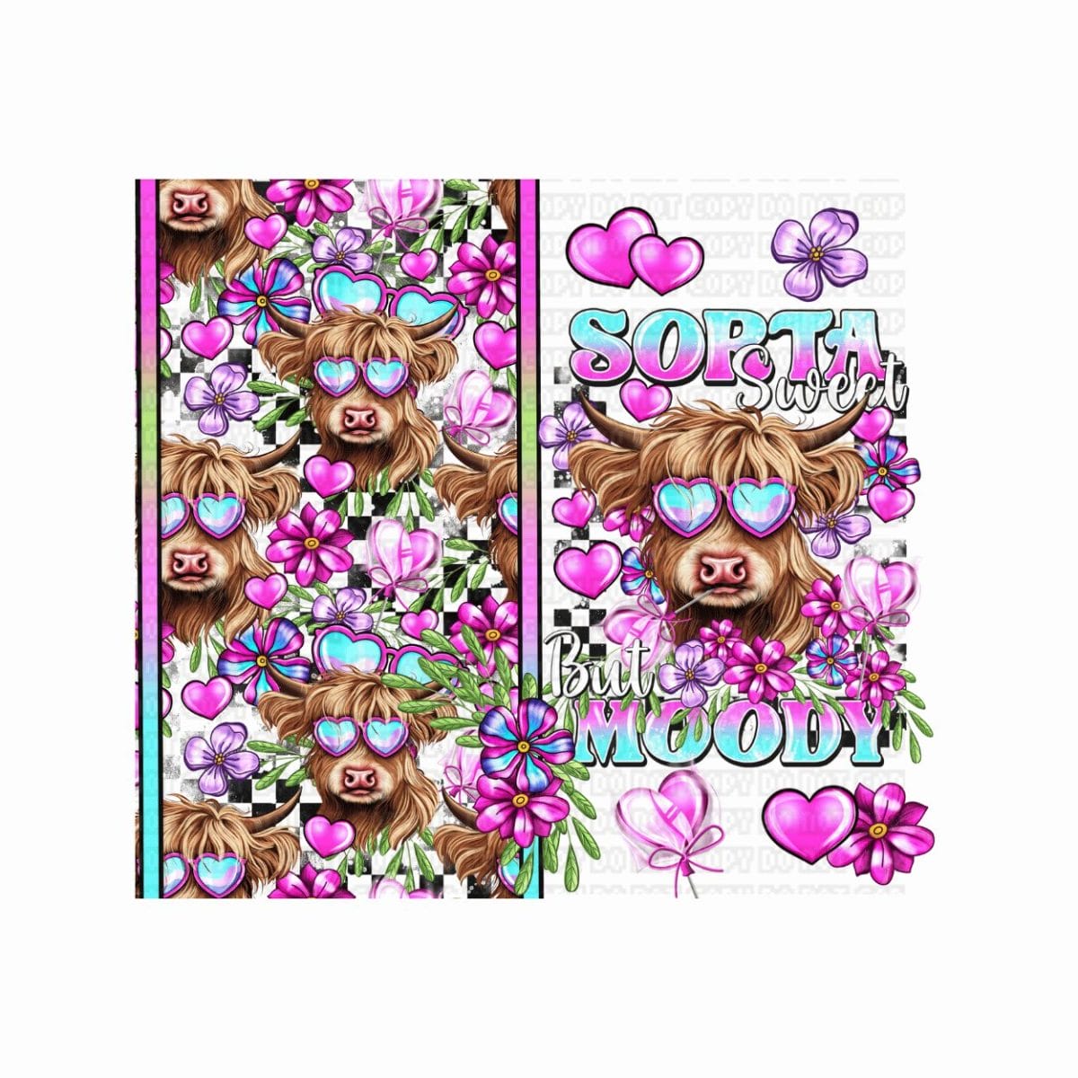 $15 LIBBEY CUP WITH UVDTF WRAP (5) Moody Cow 02 Tumbler Wrap 20oz - Image 1