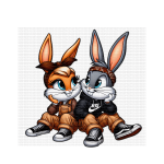 Bunny Love Heat Transfer Print