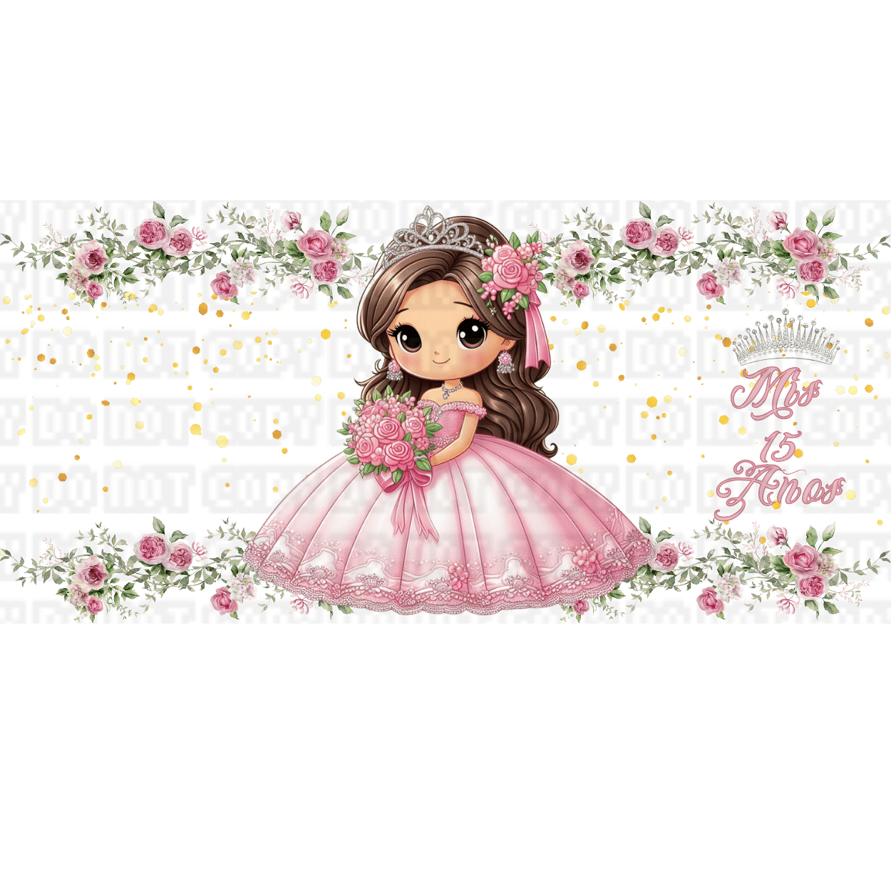 $15 LIBBEY CUP WITH UVDTF WRAP - 2024-01-25T224420.411 Mis Xv Anos (pink) Libbey Wrap - Image 1