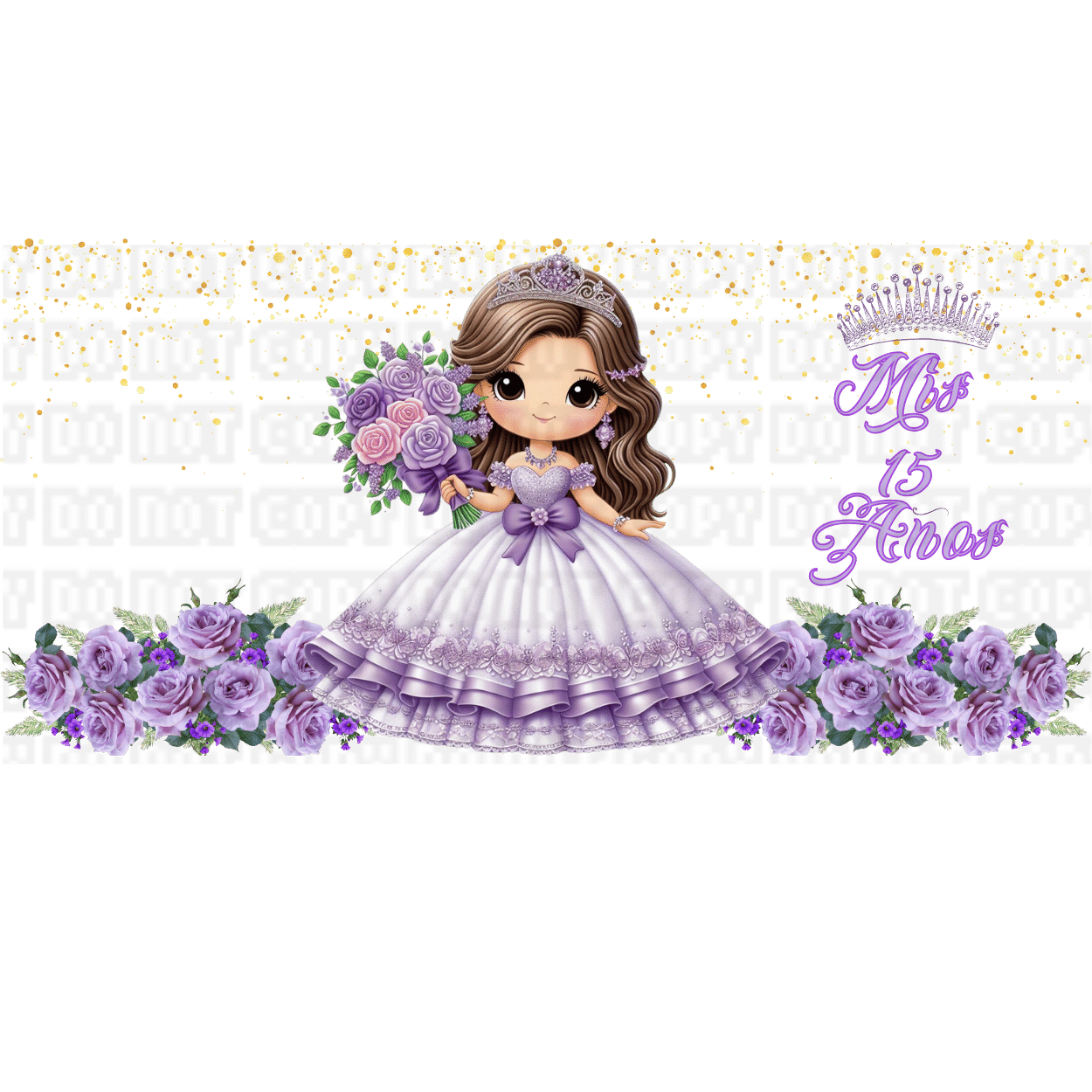 $15 LIBBEY CUP WITH UVDTF WRAP - 2024-01-26T173751.087 Mis Xv Anos (purple) Libbey Wrap - Image 1