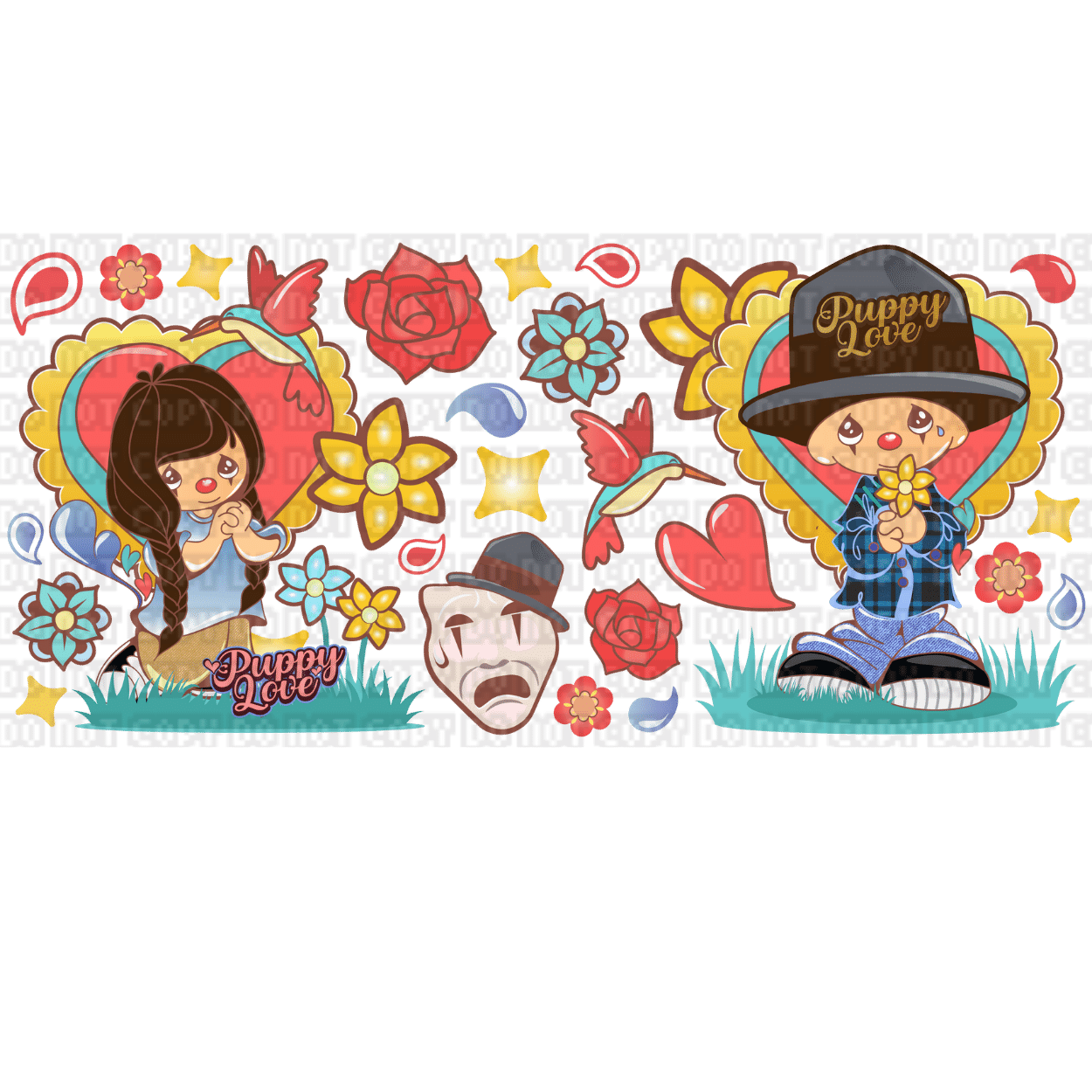 $15 LIBBEY CUP WITH UVDTF WRAP (96) Puppy Love Libbey Wrap - Image 1