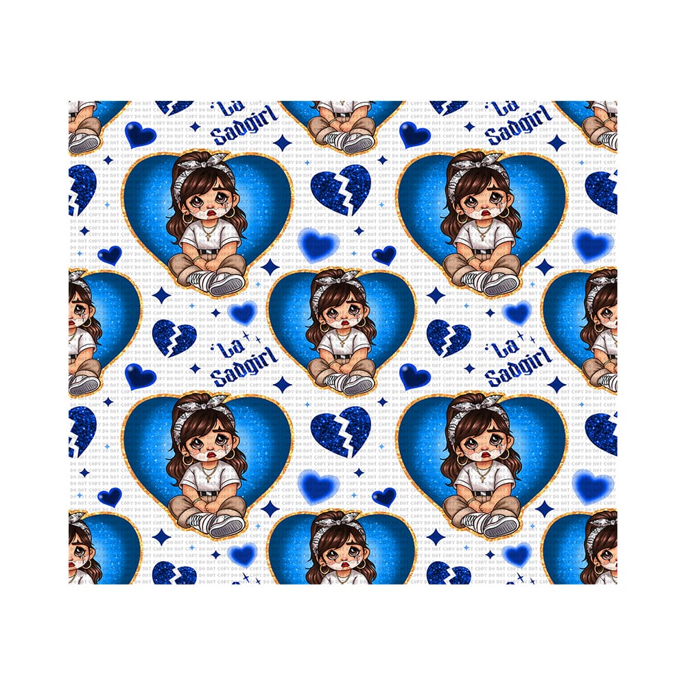 La sad girl seamless blue 02 web PM La Sad Girl blue Tumbler Wrap - Image 1