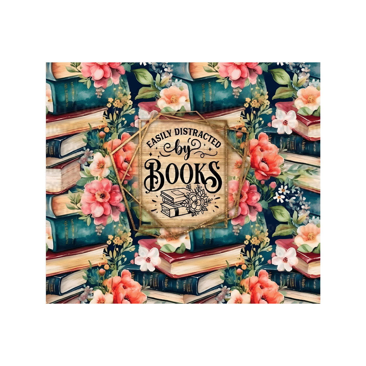 Untitled design - 2024-02-07T173714.188 Distracted By Books Tumbler Wrap - Image 1