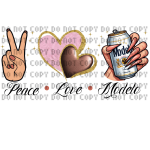 Peace Love Modelo Libbey Wrap