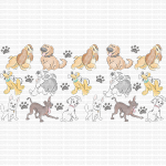 Watercolor Dogs Libbey Wrap