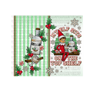 You may not resell or share this digital file. You May create physical products only (54) Male Elf Coquito Tumbler Wrap - Image 1