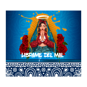 virgen chola blue tumbler Virgen Chola Blue Tumbler Wrap - Image 1