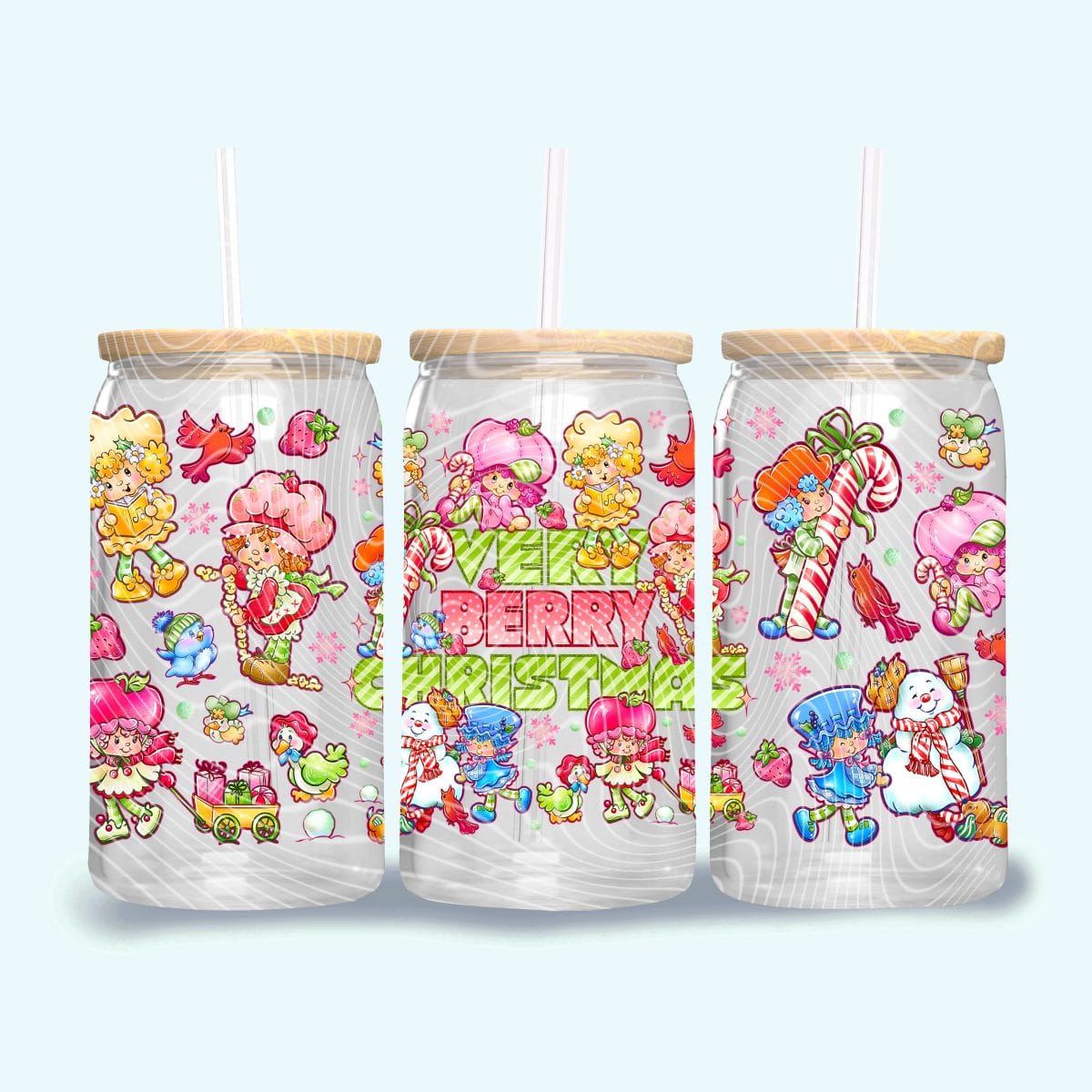 Shortcake Mock 16oz Verry Merry Christmas Libbey Wrap - Image 1