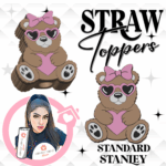 Bear Glasses 3D Printed Straw Topper