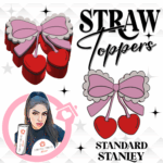 Bow Cherries 3D Printed Straw Topper