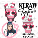 Coffee Hearts 3D Printed Straw Topper