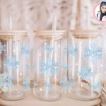 Baby Blue Snowflakes Libbey Wrap