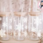 White Snowflakes Libbey Wrap